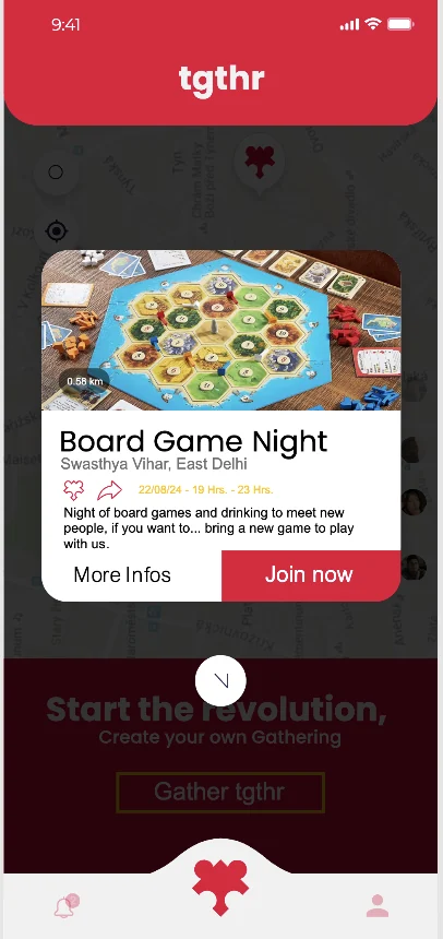 tgthr App: 参加操作を備えたボードゲームの集まり